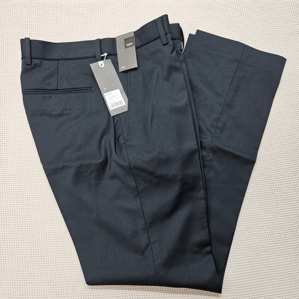 Mossimo Mens Slim Fit Pinstripe Dress Pants Black Grey 29x30 NWT MB14_01A02-0098